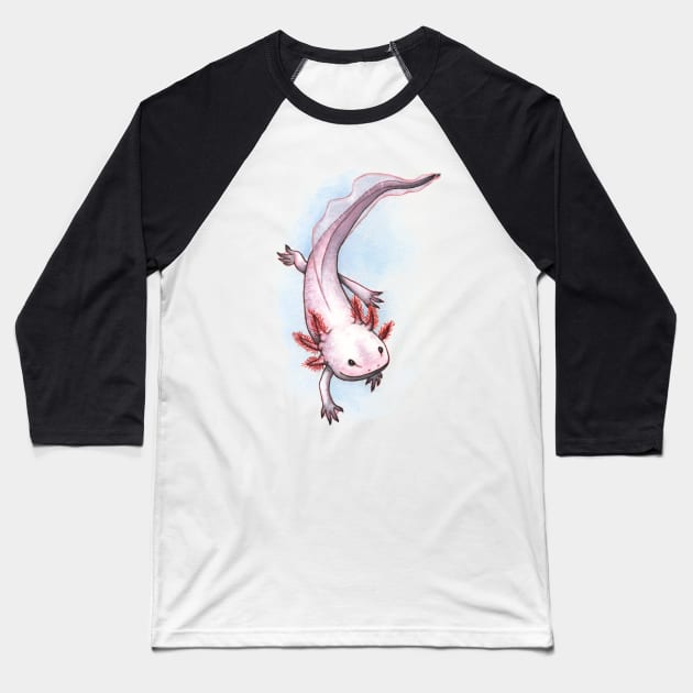 AXOLOTL Baseball T-Shirt by PaperTigress